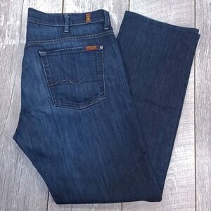 7 For All Mankind Austyn Jeans Mens 38 Dark Blue Relaxed Straight Leg Denim